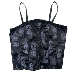 Y2K Tripp Plus Size Spiderweb Corset Top